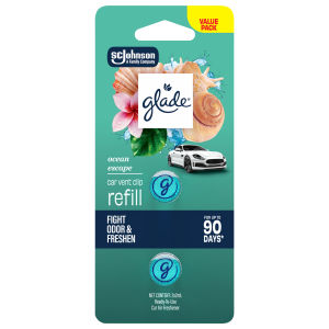 Glade Car Vent Clip Ocean Escape Refill Twinpack 2x2ml