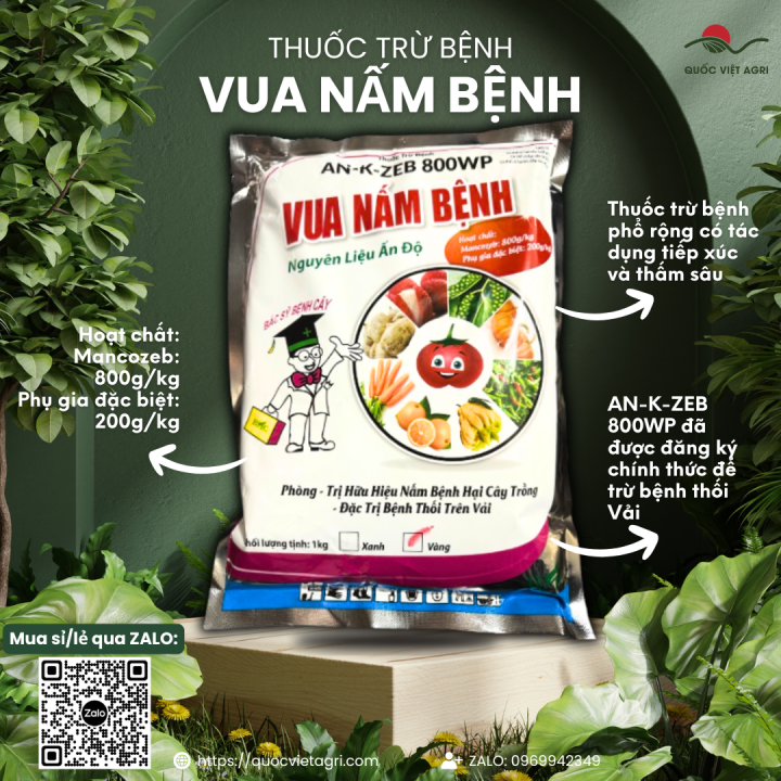 Thuốc trừ bệnh VUA NẤM BỆNH AN-K-ZEB 800WP (500g - 1KG) - Mancozeb BỘT ...
