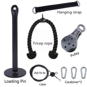 Fitness Pulley Cable System DIY Lifting Triceps Rope Machine Workout Adjustable Length Tricep Rope Machine Gym Equipment