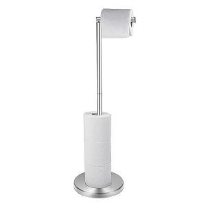 WAPKTY Stainless Steel Toilet Paper Stand Anti - Corrosion Modern Design Free Standing Toilet Paper Holder Universal Rustproof Tissue Rack Bathroom