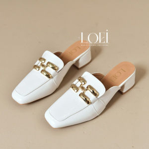 LOEI Lexa Sepatu Slip On Wanita Hak Tahu Mules Kekinian 7166