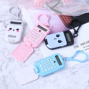 Edaasd Mini Calculator Colorful Keychain School Portable Calculator Cute Pendant Keychain Portable Mini Flip Calculator Hanging Pendant Keychain Keyring Key Holder Gift Student Key Buckle