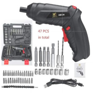47-Piece USB Rechargeable Electric Screwdriver Kit - 3.6V Wireless Power Drill and Screwdriver Set for DIY Repairs