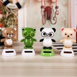 YIDIA Shaking Head Grizzly Car Solar Decoration Plastics Solar Power Solar Power Shaking Head Doll Creative Mini Animal Car Solar Dancing Toy Car Decoration Accessories