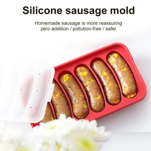 HOME BEST 1pc Food Grade Silicone Sausage Mould Mold Hot Dog Maker Sosej Bakeware Ham Hamburger DIY Kitchen Baking Tool 香肠模具火腿肠热狗 FZ1-0064
