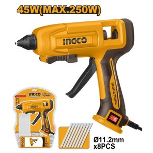 INGCO ELECTRIC GLUE GUN 45W-MAX250W WITH 8PCS150MM GLUE STICK GG408