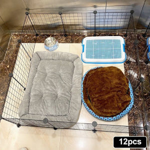 DIY Metal Dog Cage Pet Cage Stackable Pet Cat Rabbit Cage Pet Metal Wire Kennel Extendable Pet Fence