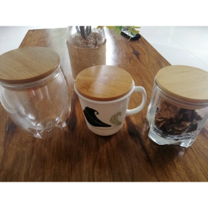 Personalized Bamboo Lid for Glass Different Glass Cup / WOODEN LID Cup Cover