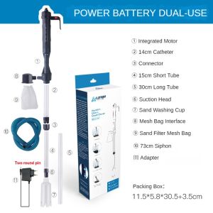 TOPOP Aquarium Water Changer Vacuum Gravel Cleaner Siphon Pump Electric Fish Tank Automatic Cleaning Tool