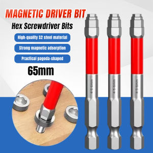 Baete Hex Screwdriver Bit Hex Bit 65mm Long Magnetic Driver Bit H1.5/H2/H2.5/H3/H4/H5/H6