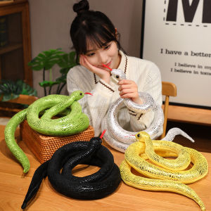 JOJO CASTLE Simulation Giant Size Python Plush Toy Long Snake Yellow Orange Green Python Plush Toy Decorated House Holiday Decoration Trick Props