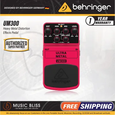 Behringer UM300 Ultra Metal Distortion Guitar Effects Pedal (UM-300 / UM 300)