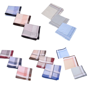 40x40cm khăn tay cho nam giới hàng ngày chính thức sử dụng túi vải thoáng khí Khăn Tay Sọc Vuông khăn cho quý ông 3 miếng