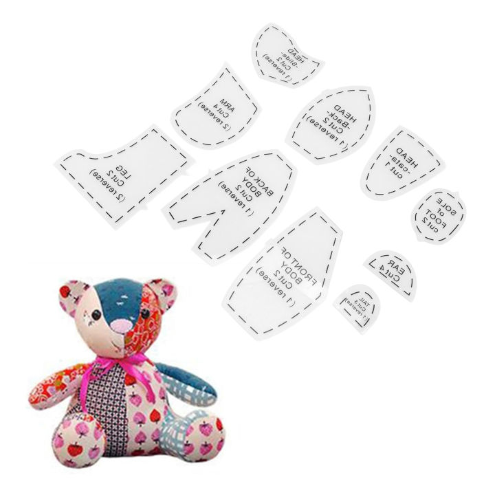Memory Bear Template Ruler 10 Pieces Acrylic Sewing Set for Cherished ...