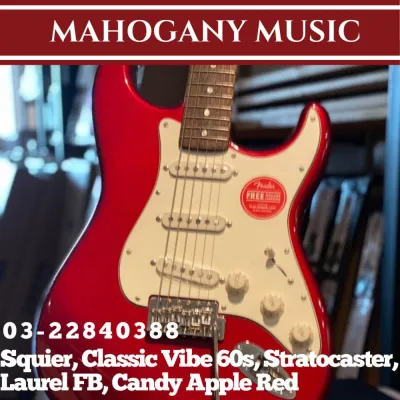 Squier Classic Vibe 60s Stratocaster Electric Guitar Laurel FB Candy Apple Red