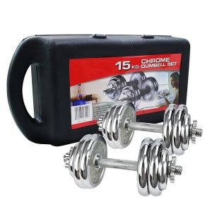 BG Sport York Fitness Dumbbell Chrome Set Chrome Plated Steel Chromium with Box15kg| 20kg| 30kg|  Model Q301