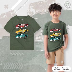 Áo thun bé trai ngắn tay BIGFOX - MISS MEOW size đại chất cotton mềm mịn mặc mùa hè họa tiết ô tô car size trẻ em 34567891011 tuổi 12-42kg