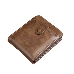 CRNGW External Men Short Wallet Solid Color Multifunctional Business Card Bag Casual Multi-card Slot Male Wallet Man