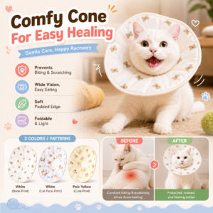 Adjustable Protective Elizabethan Collar Anti-Scratch Anti-Bite Pet Recovery Cone