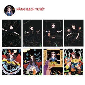 Tranh cạo Hàn Quốc A4 độc đáo nhiều chủ đề cho bé yêu tha hồ lựa chọn (Tặng bút cạo)
