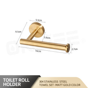 [OKLIFE. ]SUS 304 Stainless Steel Brushed Gold Bathroom Accessories Wall-Mounted Hanging Rack  Toilet Towel Rack