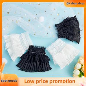 ✨QK shop✨ Detachable Sleeves Fake Cuffs Female Lace Thin Pleated Flare Sleeve Ruffles Wristband Sweater Blouse Decorative Sleeves