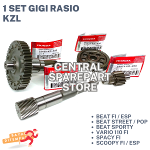 1 SET KOMPLIT GIGI RASIO BEAT FI KZL / AS PULLY BEAT ESP / AS RODA BELAKANG BEAT STREET / GIGI RASIO GARDAN BEAT SPORTY / POP / VARIO 110 / SPACY / SCOOPY FI / ESP / GEAR TRANSMISI RASIO KECIL / GIGI NANAS / GIR PENGGERAK / GIR RASIO ASSY / GEAR RODA