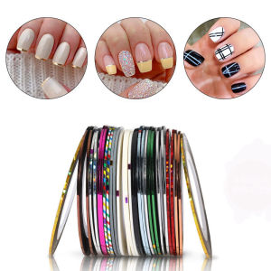 32 Rolls Nail Art Striping Tape Line Nail Art Tips Decoration Sticker Mixed Colors