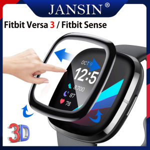 Screen Protector For Fitbit Versa 3 Fitbit Sense 3D Curved Edge Full Coverage Soft Protective Film For Fitbit Versa 3 (Not Glass)