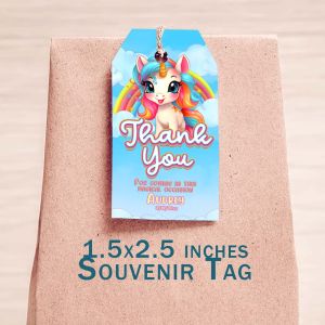 Unicorn Souvenir Tag - Rainbow Girl Birthday Dedication Card - Gift Tag