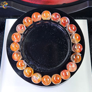 Collection Grade Rare Sun Angel Wealth Abundance Eye Red Golden Hematoid Quartz Bracelet