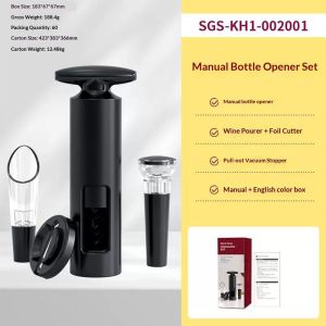 Rượu bằng tay Bộ dụng cụ mở với nút chặn chân không và Máy rót-đa chức năng & di động红酒开瓶器套装