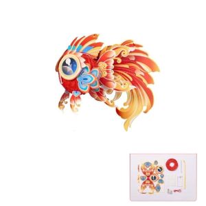 NCNC(okdeals01) lantern chinese灯笼 traditional 中秋节灯笼 Fish Middle Autumn Festival Lantern Paper 3D DIY Lantern Material Kit Traditional Luminous Mid Autumn Lotus Lantern Women