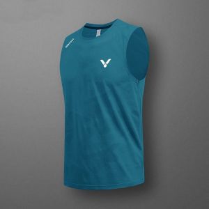[Local Stock] VCC Fashion Quick-drying Breathable Sports Casual Sleeveless Vest Mens Running Fitness Badminton table tennis Simple Printing Vest