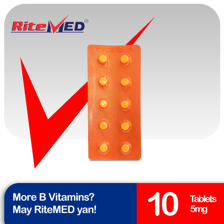 RiteMED Folic Acid 5mg 10 Tablets (Prevention Of The Folate Deficiency ...