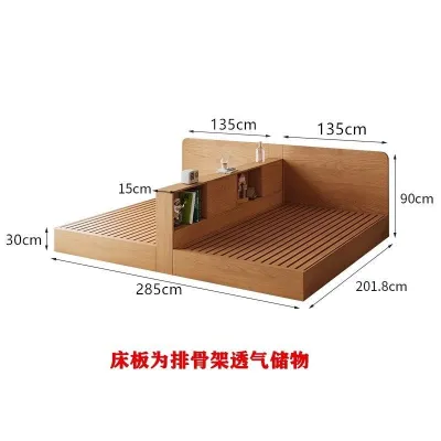Double bed one bedroom to two bedroom partitioned bed large capacity storage cabinet bed customization