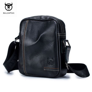 BULLCAPTAIN Business Travel Leather Shoulder Bag Crossbody Bag Men