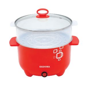 KASHIWA หม้อต้ม หม้อสุกี้ หม้อไฟฟ้า ซึ้งนึ่ง KW-107 อุ่น ตุ๋น ต้ม นึ่ง อเนกประสงค์ หม้อเคลือบ มอก.1509-2547 (เกรดบี)