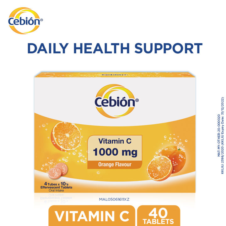 Sevenseas Cebion Effervescent Vitamin C Orange 1000Mg 10S X 4 Lazada