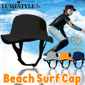 Beach Surf Cap Waterproof Sunscreen Anti-UV Breathable Fishing Hiking Cap Sport Hat with Chin Strap