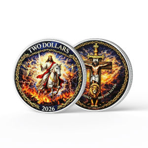 【discount store】2026 Jesus Christ Silver 1oz Iron Commemorative Coin Lion Design Christian Collectible Challenge Coin Souvenir Decoration Gift