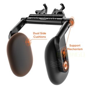 Three-axis linkage dual-hook multi-functional car headrest memory foam side-sleeping headrest car neck protector sleeping headrest 45D Memory Foam