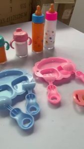 SKISOPGO Baby Doll Magic Bottle Set Pretend Play Feeding Toy Silicone Plastic Kids Girls Gift Roleplay
