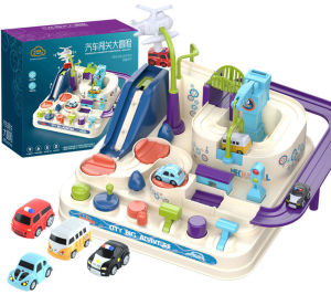 Rail Car Playset Adventure Vehicle Models Macaron Color Playset Children Early Learning Fun Game