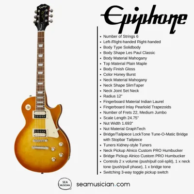 EPIPHONE LES PAUL CLASSIC ELECTRIC GUITAR HONEY BURST