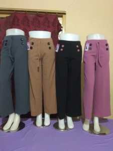 Celana kulot crep polos dan knit hornet polos termurah//Celana kulot kancing standar dewasa terlaris//Celana kulot kancing wanita //Celana kulot kekinian