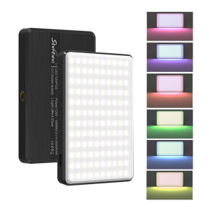 Seafrogs ST-120 Panel Mini LED Video Light Dimmable CRI95+ Rechargeable RGB Fill Light With 6 Pcs Color Filter and Soft Diffuser For Vlog Live Streaming  Photography