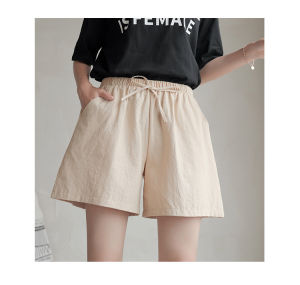 summer girl linen cotton student sports casual shorts ladies wide leg high waist women casual pants