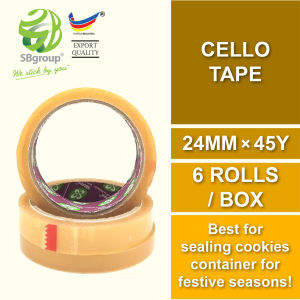 Easy Hand Tear Cello Tape (Cellotapes) 24mm x 45yards (6 ROLLS) SB17-24