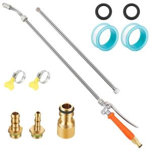 Stainless Steel Garden Wand With Regulable Nozzle And Antislip Grip For Car Roof High Reach Cleaning